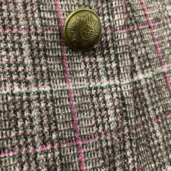 Mango size S tweed checkered office dress. Gray and plum. Cotton blend MNG - Picture 6 of 10